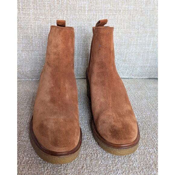 Clarks Clarkford Top - Dark Tan Suede Wedge Ankle Boots - Womens 10M - Picture 2 of 9